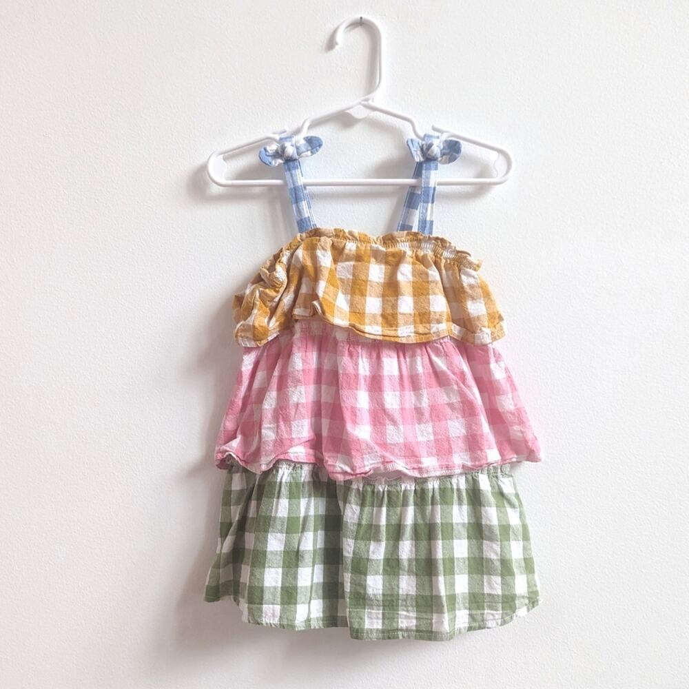 Mud Pie Sundress Girls Sz 2T Mixed Gingham Spring Boutique